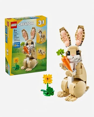 LEGO Creator 3 in 1 Cute Bunny 31162 | Building Toy, Girls & Boys, Ages 8+, Choose Your Build W/ 3 Options, 326 pcs, Display in Bedroom or Bookshelf, Gift Idea thumbnail 8