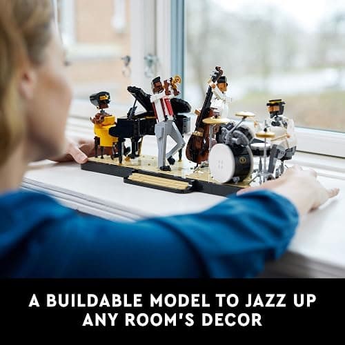 LEGO Ideas Jazz Quartet 21334 Building Blocks - Featuring Buildable Stage with 4 Band Musician Figures, Includes Piano, Double Bass, Trumpet, and Drum Kit Instruments, Great Home Display for Adults thumbnail 3