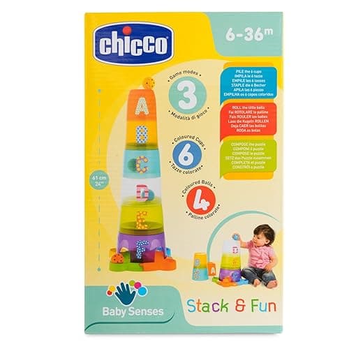 Chicco 13 Stapelbecher und Kugelbahn Fun Balls, Stacking Tower Game, 5 - Stacking Tower Game