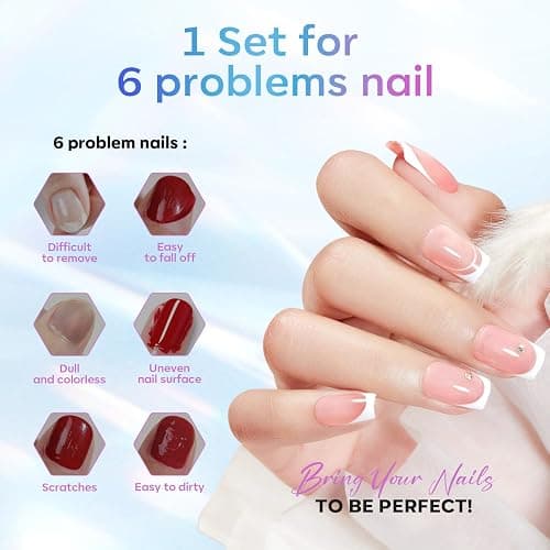 modelones Gel Top Coat, 15 ml 2025 Upgrade Super Shiny Base and Top Coat Set, Soak Off Nail Lamp Acid Free No Wipe Clear Base Top Gel Nail Polish thumbnail 5