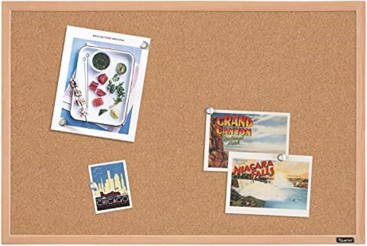 Quartet Cork Board Bulletin Board, 23" x 35" Framed Corkboard, Oak Frame, Decorative Hanging Pin Board, Perfect for Office & Home Decor, Home School Message Board or Vision Board (35-380352) thumbnail 6