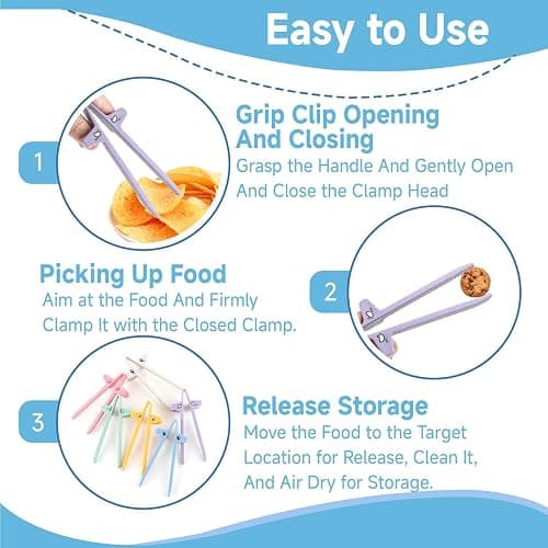 6PCS Finger Chopsticks for Gamers, Snack Grabber & Chip Helper Tool, Cute Emoji Wheat Straw Office Snack Chopsticks, Reusable Non-Slip Gaming Snacking Solution (6 Colors) thumbnail 6