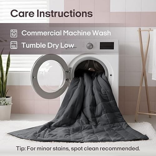 ZonLi Weighted Blanket (60"x80", 20lbs, Dark Grey) Queen Size Weighted Blanket for Adults, High Breathability Heavy Blanket, Soft Material with Premium Glass Beads thumbnail 9