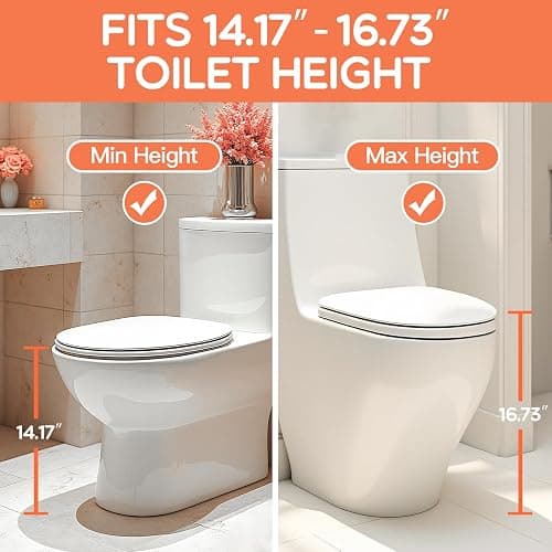 Potty Training Toilet for Toddlers, 2-in-1 Potty Training seat, Anti-Slip | SKYROKU, Fits Round & Elongated Toilets, 6 Heights, Splash Guard, Foldable, Holds 200+ lbs, Step Stool, Dishwasher Cushion thumbnail 8