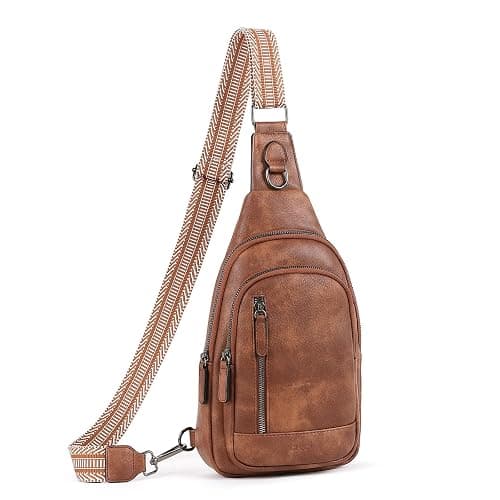 CLUCI Crossbody Bags for Women - Sling Backpack Travel Bag in Leather - 0-1 Brown - Image 1
