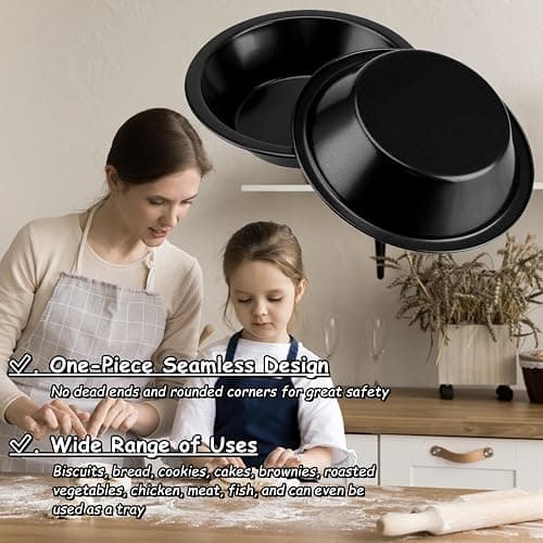 RHBLME 10 PACK Mini Pie Pans, 5 Inch Reusable Small Pie Pans Nonstick Small Pie Tins, Carbon Steel Pie Pans for Baking, Round Bread and Meat Pie Tins for Cake Bread Meat Dessert thumbnail 4