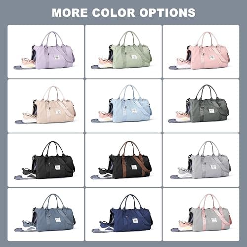 Weekender Duffel Bags for Women, Travel Totes Bag for Airplane, Cute Sports Gym Dance Overnight Luggage Bag with Wet Pocket Shoe Compartment, Carry On Hospital Bag for Labor and Delivery Haze blue thumbnail 9