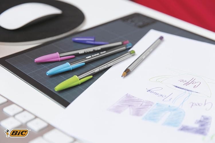 Bic Cristal Fun Ballpoint Pens, Pink Ink Smudge-Proof Writing Pens and Wide Point (1.6mm), Pack of 20 thumbnail 2