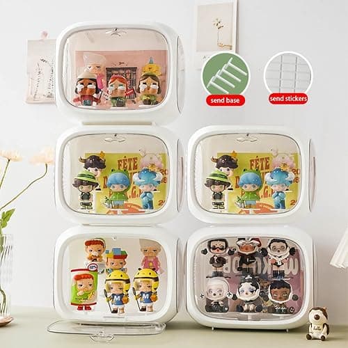 Display case for Figures with Light Adjustable Display Stand Clear Acrylic Display Box with Door Dust and Moisture Proof Suitable for Lego Collectibles Action Figures Pop Mart thumbnail 4