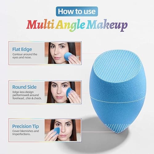 Makeup Sponge Set BS-MALL 7 Pcs blender sponge for Liquid, Cream, and Powder, Multi-colored Makeup Sponges (B-7Color) thumbnail 2