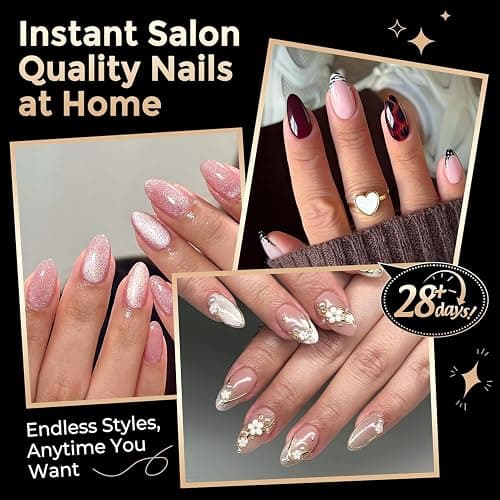 Short Almond Nail Tips: 504pcs Tri-Layer Core Soft Gel Nail Tips, Pre-Etched Short Fake Nails, 12 Sizes Half Matte Full Cover Clear Press on Nails Extension DIY Home for Flat & Natural Nail Beds thumbnail 2