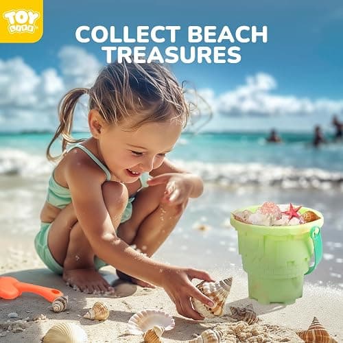 TOY Life Beach Toys for Toddlers Age 3-5, Sandbox Toy Building Sets with Sand Bucket Dump Truck and Waterproof Mesh Bag, Travel Sand Castle Toys for Kids thumbnail 6
