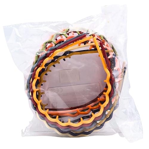 Duufin 12 Pieces Plastic Zig Zag Headbands with Teeth Sharks Tooth Headband Wave Comb Non Slip Headband Colorful Teeth Headbands for Girls and Women thumbnail 9