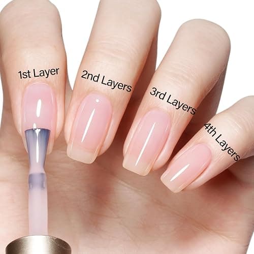 AILLSA Milky Pink Nude Gel Nail Polish, 15ml Translucent Soak Off UV LED Light Cure Gel Polish, Long Lasting for French Nail Art Salon DIY Manicure at Home thumbnail 3
