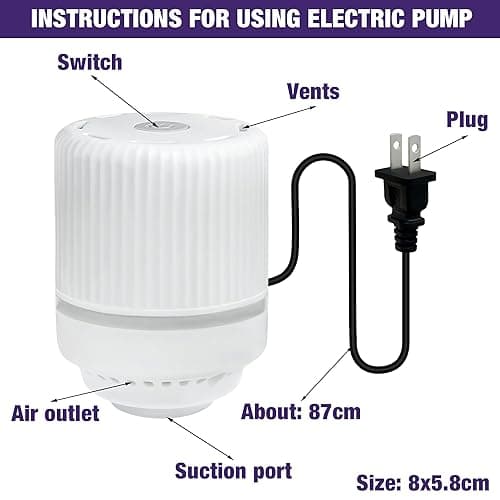 HIBAG Vacuum Storage Bags with Electric Pump, Vacuum Seal Space Saver Bags for Clothes, Clothing, Pillows, Blanket Bedding Comforters, Combo 20 pack - 20-COMBO-EPUMP thumbnail 3