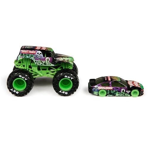 Monster Jam Official 1:64 Scale Diecast 2-Pack Series 5 Monster Truck and Race Car: Grave Digger thumbnail 7