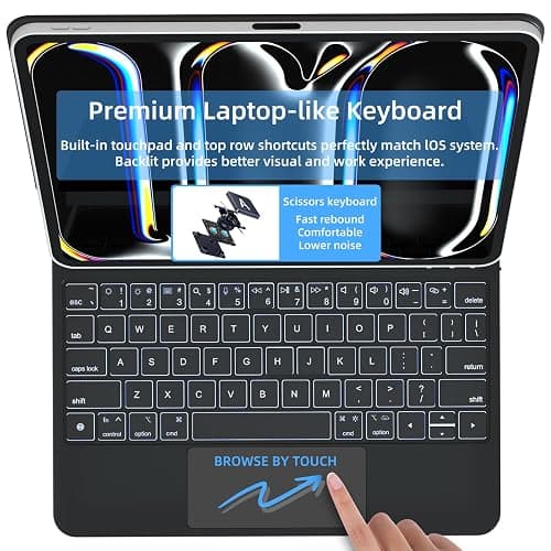 DVWDVW Keyboard Case for iPad Air 11 inch (M3 /M2 2025/2024) & iPad Pro 11 (4th/3rd/2nd/1st Gen), iPad Air 5th/4th Magic Case，Multi-Touch Trackpad,7 Colors Backlight Pink thumbnail 8