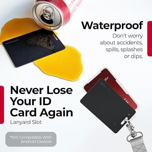 KeySmart MFI-Certified SmartCard Wallet Tracker Card, Compatible with Apple Find My App, Rechargeable Thin GPS Item Finder for Luggage Tag, Smart Bluetooth Tracking with Key Chain Hole Black, 1 Pack thumbnail 3