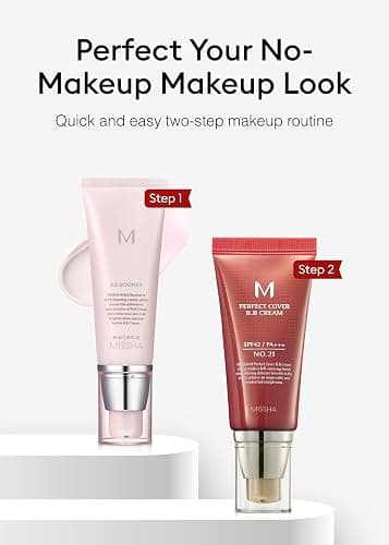 MISSHA BB ESSENTIALS KIT M PERFECT COVER BB CREAM No.21 Light Beige - Light with Cool Undertone/SPF 42 PA+++ 1.69 oz & M BB Boomer 1.35 oz -Lightweight, Multi-Function, High Coverage thumbnail 7