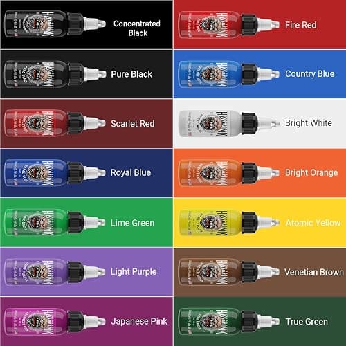 Hawink Tattoo Ink Set 1oz (30ml) Tattoo Supply 14 Colors Pigment Kit Ink USA TI203-30-14 thumbnail 3