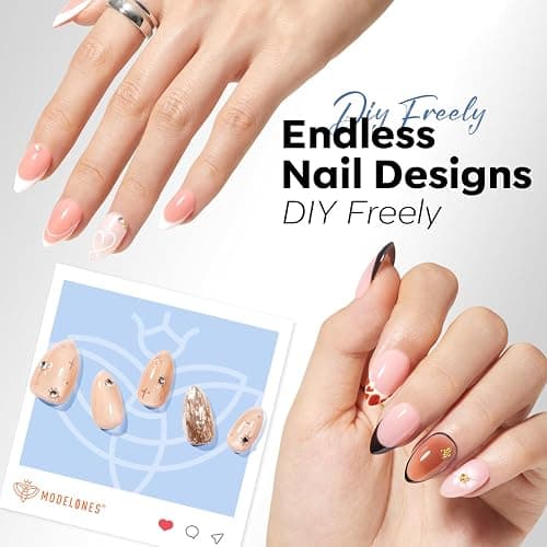 modelones Short Almond Nail Tips, 360pcs Pre-etched Clear Soft Press On Fake Nails Full Cover Half Matte Acrylic Gel Tips Extension for Salon & Home Use 15 Sizes thumbnail 8