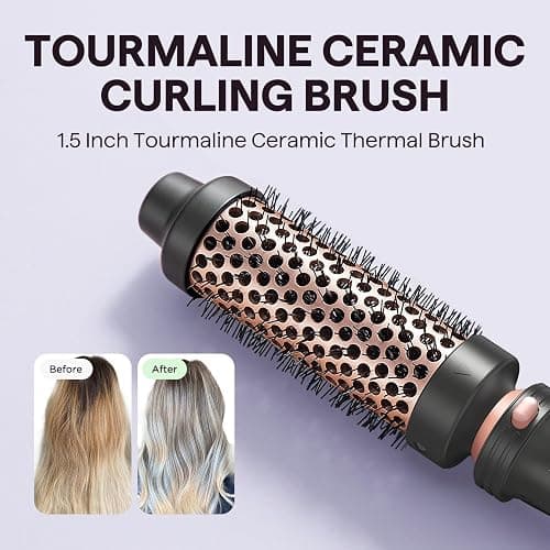 Wavytalk 5 in 1 Curling Wand Set, Dual Voltage Curling Iron Set with 5 Interchangeable Barrels Included A Thermal Brush, A Hair Crimper and 3 Ceramic Curling Wands(0.5"-1.25"), Rose Pink thumbnail 4