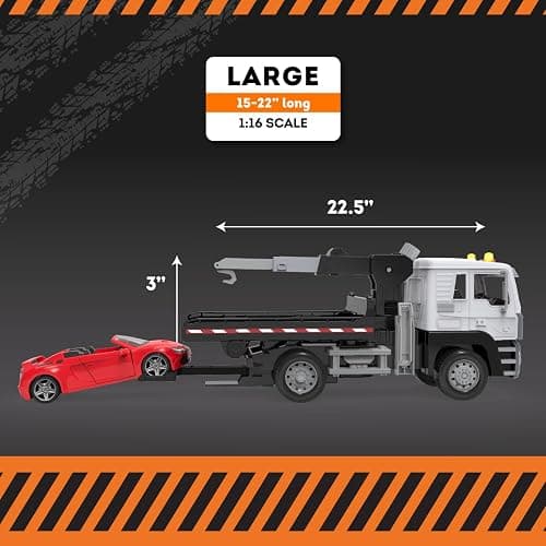 Driven by Battat – Toy Tow Truck for Kids – Rescue Vehicle Toy – Lights & Sounds – Movable Parts – 3 Years + – Tow Truck, 20 inches thumbnail 3