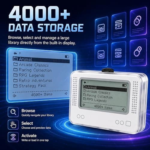 NFC Emulator Compatible with Switch, Wii U & 3DS, Game Data Writer with 4000+ Saves, 70+ Game Support, Unlimited Rewrites, 1.2" LCD, USB-C Charging, Portable Gift for Gamers thumbnail 3