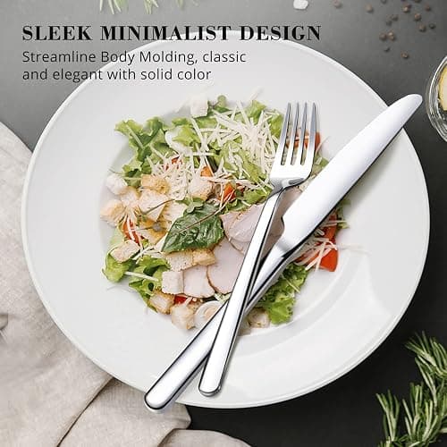 KINGSTONE Silverware Set, 20 Piece Flatware Cutlery Set for 4, 18/10 Stainless Steel Silverware Mirror Polished Dishwasher Safe for Home, Restaurant, Wedding, Party(Silver, 20 pieces for 4) thumbnail 4