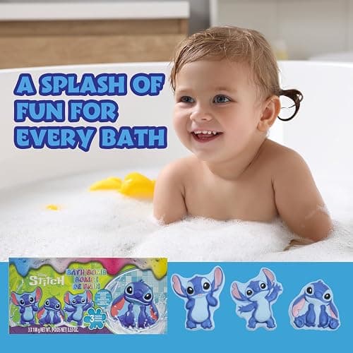 Stitch Bath Bombs for Kids, Fun Bright Rainbow Colors, Raspberry Scented for Kids, Ages 3+, by Townley Girl thumbnail 8