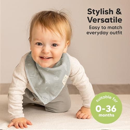 KeaBabies 8-Pack Organic Baby Bandana Bibs for Boys, Girls - Super Absorbent Triangle Baby Bibs for Drooling and Teething Infant, 100% Cotton Extra Soft for Newborn, Infant 0-36 Months (Nordic) thumbnail 5