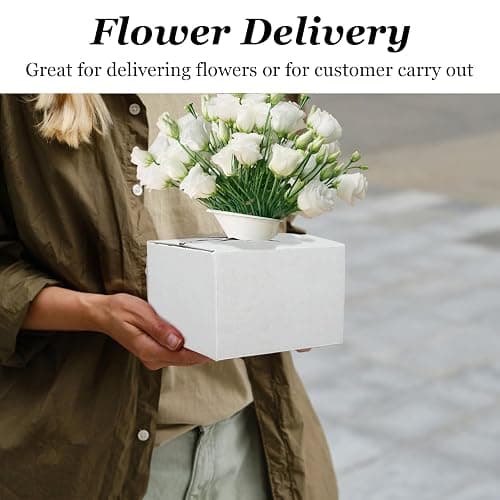 tonchean 100PCS Cardboard Delivery Boxes for Florists, Quick Fold Florist Delivery Box, Flower and Vase Boxes for Secure Floral Arrangements During Transport thumbnail 2
