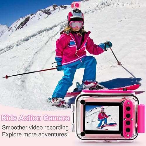Pool Toy & Kids Underwater Camera - 99FT Waterproof Kid Action Camera 1080P Video&20MP Photo with Flip Lens, Includes 32GB Card for Diving Swimming Beach Snorkeling,Birthday Gift for Girls - GKTZ thumbnail 7