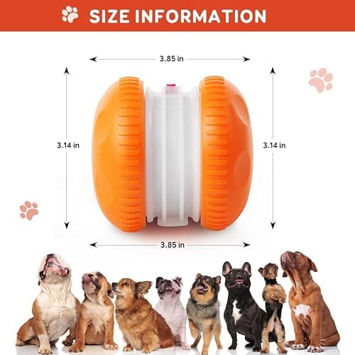 QGI Interactive Dog Toys, Random Path Electric Automatic Moving and Rolling Dogs Toy with Rope for Small Medium Large Dogs, Motion-Activated Dog Stimulation Toy for Boredom Relief (Orange) thumbnail 8