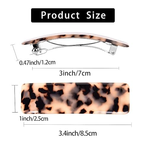 2 Pièces Grande Barrettes À Cheveux Chic, Rectangle Barettes Cheveux Pince À Cheveux, Automatique Barrette Cheveux Ecailles thumbnail 3