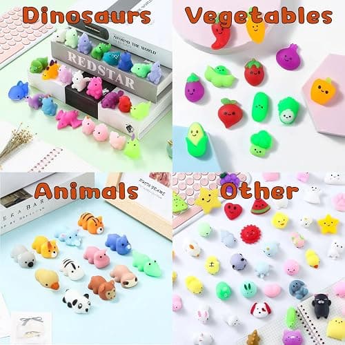 110 Pcs Mochi Squishy Toys, Mochi Squishy Toys for Kids Party Favors, Mini Kawaii Squishy Fidget Toys for Easter Basket Stuffers Egg Fillers Birthday Classroom Prize Pinata Christmas Stocking thumbnail 5