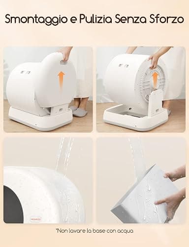 MeoWant Lettiera Gatto Autopulente, 57,6L Lettiera Automatica per Gatti con Sacchi Spazzatura e Tappetini Gatti per Multi Gatto, Isolamento Odori, Pulizia Facile, Comando APP thumbnail 8