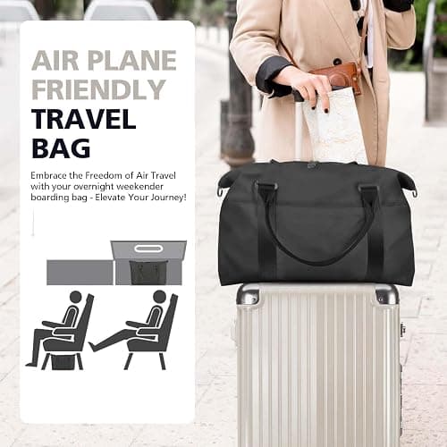 Travel Duffle Bag, Waterproof Weekender Bag Carry On Tote Bags for Women, Travel Essentials Sport Gym Bag for Men, Hospital Bag for Labor and Delivery, Overnight Bag Luggage Bag with Trolley Sleeve thumbnail 3