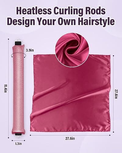 Heatless Hair Curler Overnight Curls-3 Pcs No Heat Curling Blowout Rod to Sleep In,Hair Rollers with Satin Scarf thumbnail 5
