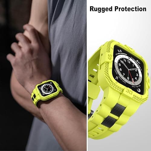 GELISHI Bands Compatible for Apple Watch Band 46mm 45mm 44mm 42mm, Men Sport Rugged Band with Protective Case for Watch Series 11 10 9 8 7/ SE 3/2/1/ Series 6 5 4 3 thumbnail 5
