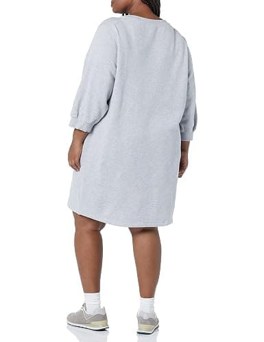 Amazon Essentials Women's Fleece Blouson Sleeve Boatneck Sweatshirt Dress (Available in Plus Size) thumbnail 4