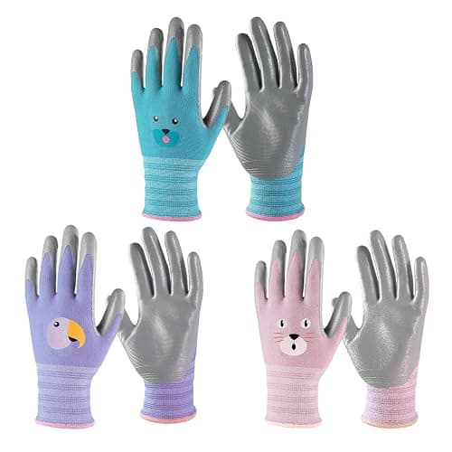 ANDANDA Kids Gardening Gloves, Nitrile Coated Children Yard Work Gloves with Grip, Suitable for Toddlers, Children, Girl, Boy - Image 1