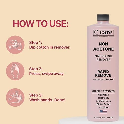 Nourishing Acetone Nail Polish Remover | Professional Quality | Rapidly Removes Natural, Natural, Gel, Acrylic, and Glitter Nails | 8 Fl oz thumbnail 5