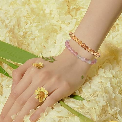 JEWPARK 20Pcs 6mm Gemstones Beaded Stretch Bracelet for Women Crystal Stone Bracelets Round Beads Semi-Precious Stretch Bracelet Set Unisex thumbnail 4