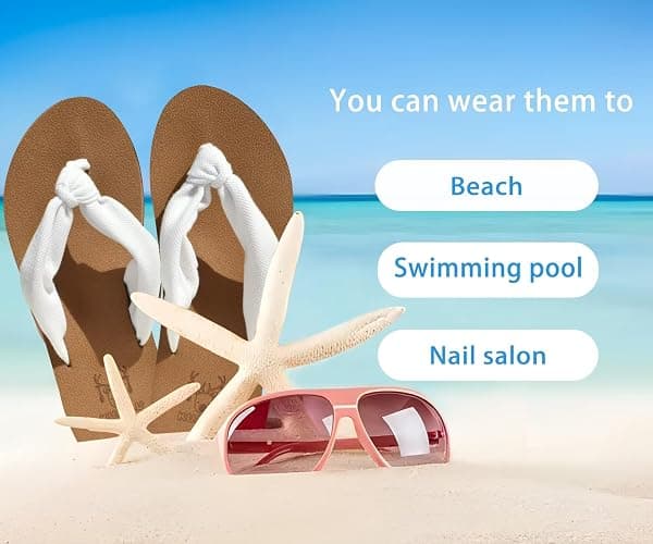 KuaiLu Flip Flops for Women with Arch Support Summer Beach Thong Sandals | Comfortable Yoga Mat Walking Shoes Cushion Slip On Casual Outfits Indoor Outdoor thumbnail 8