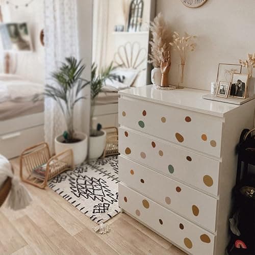 Boho Polka Dot Wall Decals 42 PCS, Boho Wall Decal Wall Sticker for Girls Room Living Room Playroom Nursery, Removable Wall Decals Kids Room Decor Vinyl Murals DIY Cute Decorations (6 Sheets) thumbnail 6