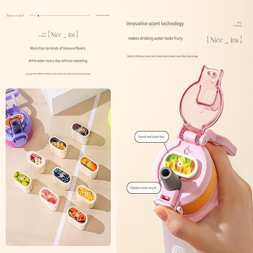 Botella de agua deportiva de 700 ml con cápsulas de 14 sabores Material Tritan resistente a altas temperaturas Sabor natural de frutas extraído asegura agua segura y sabrosa thumbnail 6