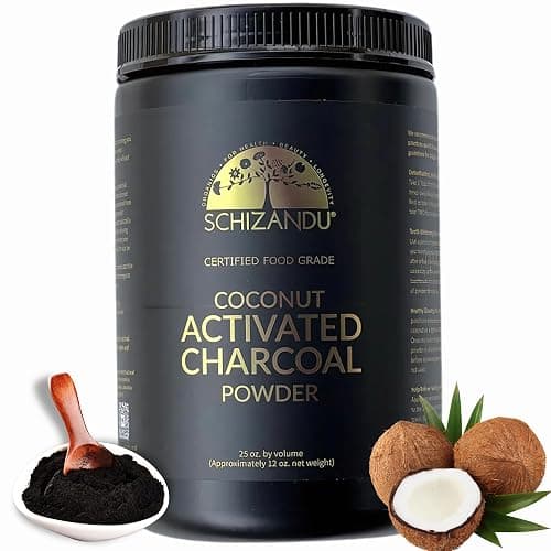Organic Charcoal Powder by Schizandu - Activated Charcoal Natural, Vegan, Organic, GMO Free - Large Bottle 25 oz Powder - Image 1