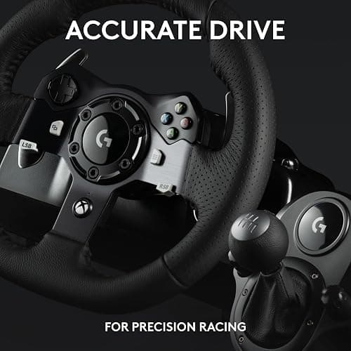Logitech G920 Driving Force Racing Wheel and Pedals, Force Feedback + Logitech G Driving Force Shifter - Xbox Series X|S, Xbox One and PC, Mac - Black thumbnail 3