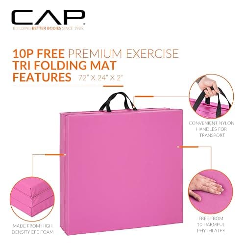 CAP Barbell All Purpose Folding Anti Tear Exercise Training Aerobic Fitness Gym & Gymnastics Balance Mat | Multiple colors thumbnail 3